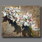 White Orchid Branch and Cambodian Print #1 - 24x30